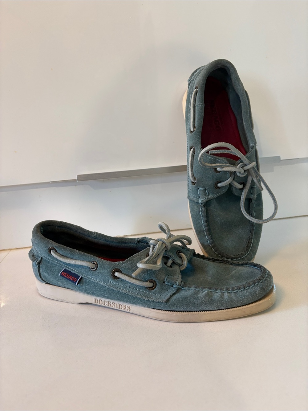 Sebago Docksides Teal Suede Boat Shoes